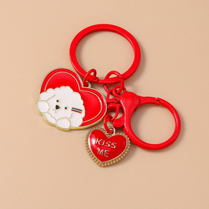 Llavero de corazón de perro con efecto de goteo de aceite, sencillo y dulce, el más vendido de Wenys, exquisito <span class=keywords><strong>Kissme</strong></span> - Product Image 5