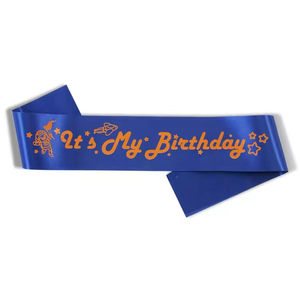 Hstyle Kids Birthday Sash It's My Birthday Sash Space Theme Decoración <span class=keywords><strong>de</strong></span> fiesta <span class=keywords><strong>de</strong></span> cumpleaños Favores <span class=keywords><strong>de</strong></span> fiesta Regalos para niños Niño Niña - Product Image 5