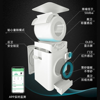 Sichere, intelligente, selbstreinigende, automatische Katzentoilette mit App-Steuerung