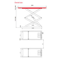 Plateforme élévatrice à ciseaux hydraulique professionnelle CE certifiée TLT63AF pour garage, mini-élévateur de voiture/moto 4/4,5 tonnes - Porta
