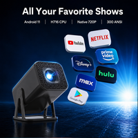 Proyektor Mini 4K Android Smart WiFi Portabel Native 720P Dengan Speaker untuk Konsol Game Home Theater