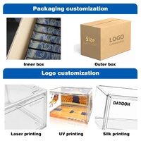 Organizador de Zapatos DAYOOH de 34*26*19cm, Caja de Zapatos Multifuncional de Acrílico Transparente con Tapa Lateral Magnética, Apilable y Portátil