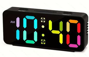 Loud Smart Electronic Movement Modern Resin Alarm <strong>Clock</strong> <strong>Large</strong> Display 7-Color RGB Night Light Color-Changing Bedside Table <strong>Clock</strong> - Product Image 3