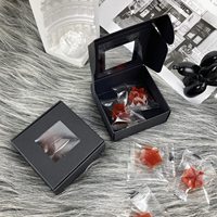 Emballage de savon cadeau de fête de vacances fenêtre transparente papier noir emballage de boîte de gâteau personnalisé Offre Spéciale