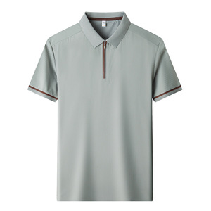 Polo personalizado de media cremallera, de alta calidad, deportivo, con tacto frío, de secado rápido, informal, de manga corta, para hombre, con sensación refrescante para el verano. - Product Image 5