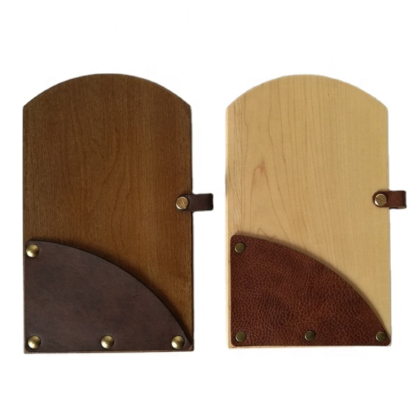 Кленовый деревянный кожаный держатель для чеков для ресторанов с держателем для ручек