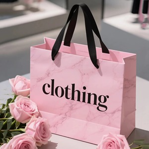 Custom Printed 250gsm Paper Packaging Bag Clothing Gift Shopping Bag Luxury Retail Paper <b>Handbag</b> Eco Friendly Carry Bag - Product Image 2