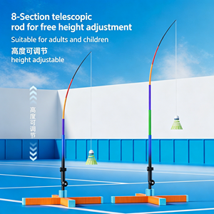 Entrenador de rebote de bádminton telescópico de 8 secciones, altura ajustable, varilla flexible de alta resistencia para práctica individual, adultos y niños - Product Image 3