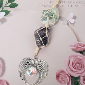 Cintre de voiture en pierre naturelle fait à la main, ailes d'ange, accessoires, cristaux de Quartz brut, attrape-soleil en pierre, nouvel arrivage - Product Image 4