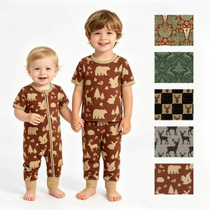 Conjuntos de ropa de otoño para bebés y niños pequeños, estilo cazador, con cremallera, cómodos, venta al por mayor, ropa de fábrica estilo occidental para niños. - Product Image 2