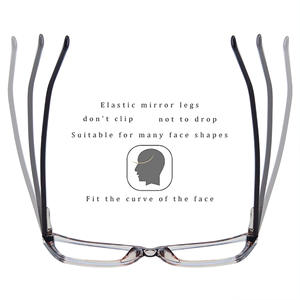 Monture de lunettes œil-de-chat 87221 en TR90 avec branches en acétate, lunettes anti-lumière bleue pour ordinateur, design à motif noir, lunettes de performance - Product Image 5