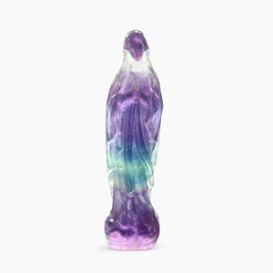 Hermosa talla de la Virgen María en fluorita multicolor - La Reverencia y la Rareza para la Conexión Espiritual y los Santuarios del Hogar - Product Image 2