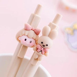 Hochwertige 0,5mm PVC Gel Pen Mädchen Custom Logo Weiß Blau Rot Silber Niedlich Kaninchen Serie Karotte Bowknot Design Langlebig - Product Image 6