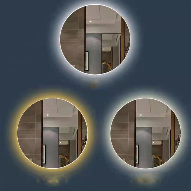 Good QualityFactory Direct Wall Touch Screen Anti Fog LED Lights Round Smart Bathroom Mirror With Lights