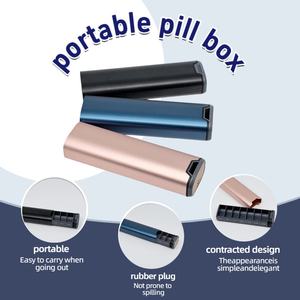 Organizador semanal de pastillas de 7 días-Pastillero de gran capacidad de aluminio y madera elegante de primera calidad para suplementos, pastillas y vitaminas. - Product Image 1