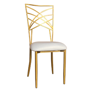 เก้าอี้ปาร์ตี้สีทองเก้าอี้วางซ้อนกันได้สำหรับโรงแรมเก้าอี้จัดงานแต่งงานเก้าอี้สแตนเลส - Product Image 2