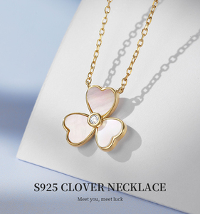 Collar de Zirconia con Trébol de ALICE High Jewelry en Tres Colores, Apto para Hombres y Mujeres - Product Image 5