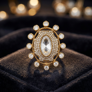 Luxury <b>Gold</b> Plated Cushion Cut Cubic Zirconia <b>Cocktail</b> <b>Ring</b> for Women Geometric Statement Engagement Party Fashion Jewelry - Product Image 2