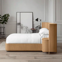Table de chevet de luxe au design classique Meubles de chambre à coucher Cadre en bois massif Boîte de lit double Queen King Size Tables de chevet ouvertes