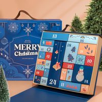 Grande Boîte de Calendrier de l'Avent Pliable Vide à Remplir Soi-même, Boîte Mystère Surprise pour Chocolats, Cosmétiques ou Cadeaux, avec Poignée