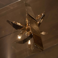 Luminaire suspendu géométrique en acier, style moderne minimaliste et luxueux, pour hall d'hôtel, îlot de cuisine, salle à manger, décoration intérieure