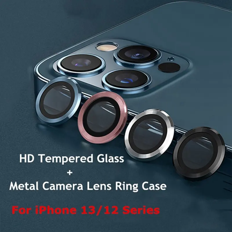 For iPhone 13 12 Pro Max Camera Lens Protectors Camera Metal Ring Glass for iPhone 11 12 13pro max 13 pro Protective cover