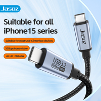Kabel USB Type-C ke Type-C 5A PD 240W Max dengan Lapisan PVC dan Foil untuk Pengisian Cepat dan Transmisi Data 4K 20Gbps Komputer/Kamera/Printer