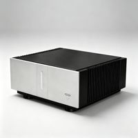Boîtier d'amplificateur en aluminium anodisé noir usiné CNC sur mesure par l'usine OEM avec panneau de radiateur à double face