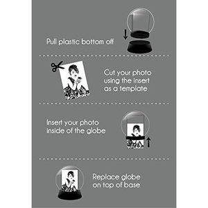 Neil Enterprises Inc. Globe élégant en verre à 2 photos Base noire Sphère à neige Design - Product Image 6