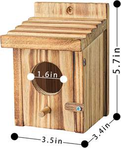 Humming kuş evleri ahşap yuva kuş evi kuşlar açık asılı küçük kuş yuvalama kutusu Robin Hummingbird Parakeet Bluebird için - Product Image 5