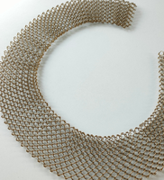 Rideau en maille métallique architecturale à boucles en spirale emboîtables de qualité supérieure, tissé, multi-tonalités, décoratif, pour écran de séparation à chaîne, découpable