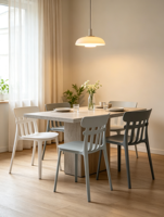 Chaise de salle à manger moderne en plastique, design ergonomique empilable et imperméable, idéale pour appartements et dortoirs, mobilier de maison – Vente directe usine