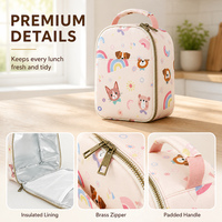 Sac à déjeuner isotherme personnalisé pour enfants, imprimé dessin animé, doublure thermique en feuille d'aluminium, poignée supérieure, pour l'école et les voyages, OEM ODM, directement de l'usine