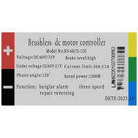 Contrôleur de moteur à 3 vitesses 60V 72V 12G 1200W pour scooter électrique et moto électrique
