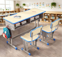 Bureaux doubles personnalisables pour salles de classe d'écoles primaires, bureaux doubles ergonomiques pour étudiants, chaises pour la maison, le bureau et la chambre