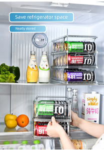 Organisateur de canette de Soda à roulement automatique pour réfrigérateur, congélateur, support de stockage, distributeur de boissons, récipient en plastique transparent - Product Image 5