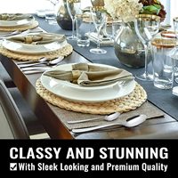 Ensemble de couverts Hiware de 48 pièces avec couteaux à steak pour 8 personnes, ensemble de couverts en acier inoxydable pour la maison, la cuisine, le restaurant, l'hôtel