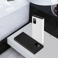 Batterie externe ultra-fine 10W à charge rapide, micro USB, Li-polymère, plastique, 10000mAh, haute capacité, double sortie USB + Type-C
