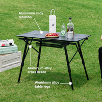 Nouvelle table pliante en alliage d'aluminium pour l'extérieur - Table de pique-nique multifonctionnelle portable pour le camping - Mobilier d'extérieur