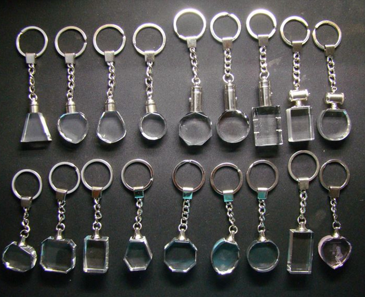 Популярный Хрустальный брелок, подарок, персонализированный 3d лазерный логотип, пустой хрустальный брелок