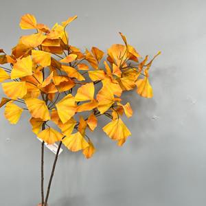 MSH Naranja, Hoja de Ginkgo Artificial Más Vendida, <span class=keywords><strong>Arreglos</strong></span> Florales de Alta Gama - Product Image 2