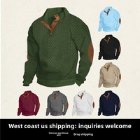 Pull-over décontracté à col montant et manches longues pour homme, tricot jacquard, taille européenne, best-seller printemps/automne