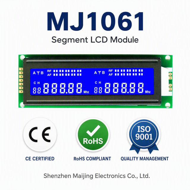 LCD Display Module 103*36mm TN Segment LCD Screen for Wireless Mic Receiver Custom OEM ODM Shenzhen Factory Direct Maijin
