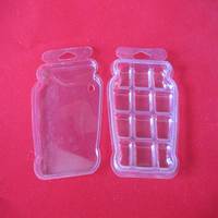Scatola in PVC personalizzata a 6 celle, blister termoformato, con coperchio e design a griglia per cera profumata, vassoio in plastica per candele