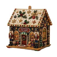 Kits de maison de Noël DIY perlés, ornements de village faits main en plastique et bois, décorations de Noël de table, magasin de jouets Casse-Noisette