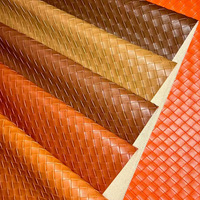 10 Tas Kulit Imitasi PVC Pola Tenun Besar untuk Furnitur Sofa Mainan Alat Tulis Tahan Kotoran Motif Kotak-kotak Timbul Model GH371