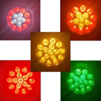 Feu arrière LED rond étanche 12V 24V pour camion et remorque, 13,5 cm, double couleur rouge ambre, ajustement universel pour camions