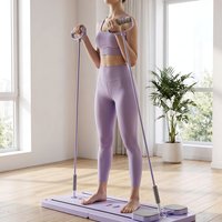 Planche de Pilates pliable 6-en-1 durable avec rotation à 360° °   Disque pivotant, glissières à double rail et barres de résistance - Appareil de rééducation portable pour la maison