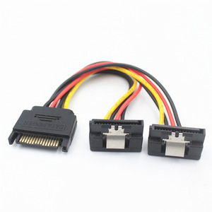 Cable de alimentación SATA de 1 a 2 entradas, divisor macho a hembra para conexión de datos de disco duro - Product Image 1
