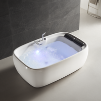 Baignoire de massage Whirlpool de luxe moderne en acrylique, avec cascade, bulles d'air, 30 jets, contrôle par ordinateur et éclairage LED – Vente chaude directe usine
